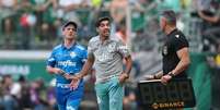 Abel Ferreira reclamou muito com arbitragem durante o jogo.  Foto: Felipe Rau/Estadão / Estadão