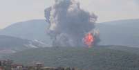 Explosão durante ataque de Israel ao sul do Líbano no domingo  Foto: Reuters / BBC News Brasil