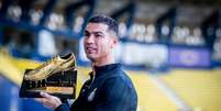 O português Cristiano Ronaldo ganhou a Chuteira de Ouro do Campeonato Saudita na última temporada.  Foto: Divulgação/Al-Nassr / Estadão