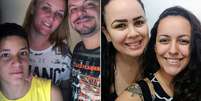 As vítimas eram Romuyuki Veras Gonçalves, de 43 anos, e Flaviana de Meneses Gonçalves, de 41 anos, pais da acusada, além de seu irmão, Juan Victor Gonçalves, de 15 anos; à direita, Carina e Anaflávia, apontadas como mandantes dos assassinatos  Foto: Reprodução/Redes Sociais / Perfil Brasil