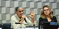 Ministra do Meio Ambiente e Mudança Climática, Marina Silva, e a presidente da CMA, Leila Barros Roque de Sá/Agência Senado  Foto: Perfil Brasil