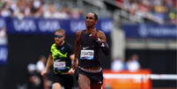 Alison dos Santos, o Piu, na prova dos 400m com barreiras da Diamond League, em Zurique  Foto: 2024 Getty Images / Olimpíada Todo Dia