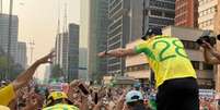 Marçal chegou à Avenida Paulista no fim do ato bolsonarista Foto: Campanha Pablo Marçal / Divulgação / Estadão