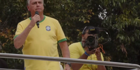 Bolsonaro se irritou com carro de som Foto: Reprodução/Youtube/Silas Malafaia