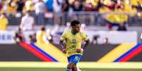 Rodrygo (Brasil) durante jogo contra a Colômbia, no dia 03.07.2024 Foto: Zuma Press / Alamy Stock Photo