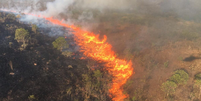 Queimadas avançam pelo Parque Nacional da Chapada dos Guimarães, em Mato Grosso. Região é próxima de resort onde ministros da agricultura do G20 estão reunidos  Foto: Cipaer-MT / BBC News Brasil