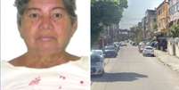 A idosa era Maria Auxiliadora de Andrade Santos, de 75 anos. Segundo vizinhos relataram, ela era sempre vista andando na rua e nos comércios, e frequentava a igreja  Foto: Montagem/Reprodução e Reprodução/Google Maps