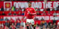 Marcus Rashford (Manchester United) durante jogo contra o Fulham, no dia 16.08.2024 Foto: Every Second Media / Alamy Stock Photo