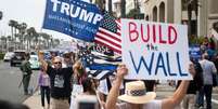 Manifestação anti-imigração na Califórnia em 2019  Foto: Getty Images / BBC News Brasil