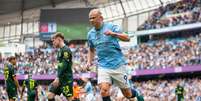 Erling Haaland (Manchester City) durante jogo contra o Ipswich, no dia 14.09.2024 Foto: MI News &amp; Sport / Alamy Stock Photo