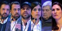 Ricardo Nunes (MDB), Guilherme Boulos (PSOL), Pablo Marçal (PRTB), Tabata Amaral (PSB), José Luiz Datena (PSDB) e Marina Helena (Novo), candidatos à Prefeitura de São Paulo  Foto: Felipe Rau/Estadão e Werther Santana/Estadão / Estadão