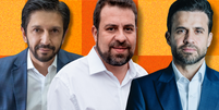 Nunes, Boulos e Marçal estão em os três com mais intenções de votos na disputa pela Prefeitura de São Paulo  Foto: Arte/Terra