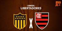 Foto: Arte/Jogada10 - Legenda: Peñarol e Flamengo se enfrentam nesta quinta / Jogada10