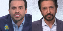Marçal e Nunes em debate realizado pela Folha de S. Paulo e pelo UOL  Foto: Reprodução/Youtube/UOL