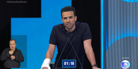 Pablo Mar&ccedil;al (PRTB) durante debate da TV Globo  Foto: Reprodu&ccedil;&atilde;o/TV Globo