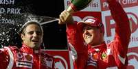 Felipe Massa e Michael Schumacher foram companheiros de Ferrari Foto: Lars Baron/Bongarts/Getty Images