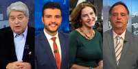 José Luiz Datena, Matheus Ribeiro, Cristina Graeml e Mauro Tramonte: popularidade na TV foi testada nas urnas  Foto: Reproduções