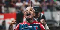 Marinho comemora seu gol na partida. Foto: Matheus Lotif/FEC / Esporte News Mundo