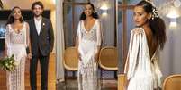 'Mania de Você': vestido de noiva de Viola foi feito na Bahia, inspirado em redes de pescadores e escamas de peixe. Fotos!.  Foto: Divulgação, TV Globo / Purepeople