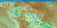 Última semana de outubro de 2024 terá pancadas de chuva a formação de ciclone extratropical Foto: Climatempo