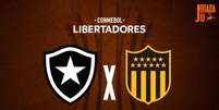 Foto: Arte Jogada10 - Legenda: Botafogo e Peñarol se enfrentam nesta quarta-feira, pela ida da semifinal da Libertadores / Jogada10