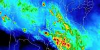 Mapa de satélite mostra condições meteorológicas adversas em SP  Foto: Inmet / Perfil Brasil