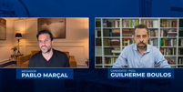 Live promovida pelo Pablo Marçal contou com a presença de Guilherme Boulos  Foto: Reprodução/Youtube/PabloMarçal
