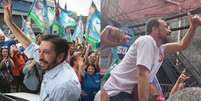 Nunes e Boulos fizeram caminhadas na comunidade de Heliópolis, na zona sul da capital paulista, neste sábado, 24 de outubro de 2024, véspera das eleições municipais.  Foto: Felipe Rau/Estadão Conteúdo/Marcela Coelho/Redação Terra