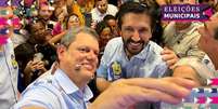 Tarcísio de Freitas e Ricardo Nunes durante evento de campanha  Foto: Divulgação / BBC News Brasil