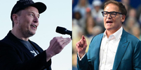 Às vésperas das eleições presidenciais americanas, dois empresários bastante midiáticos, Elon Musk (à esquerda) e Mark Cuban, disputam para ver quem consegue obter mais apoio para seus respectivos candidatos  Foto: Getty Images / BBC News Brasil