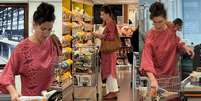 Paola Carosella fazendo compras tranquilamente, sem nenhum sinal de estrelismo  Foto: Sala de TV