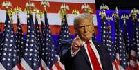 Trump discursa como presidente eleito após vencer eleição na Pensilvânia  Foto: REUTERS/Brian Snyder