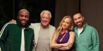 Angélica com Lázaro Ramos, Antônio Fagundes e Gil do Vigor  Foto: Alex Santana/Divulgação/Globo / Estadão