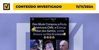 Vídeo afirmando que Musk comprou CNN foi publicado no TikTok Foto: Reprodução/Projeto Comprova