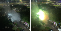 Explosões aconteceram na Praça dos Três Poderes, uma em frente ao STF e outra no estacionamento. Uma pessoa morreu  Foto: Reprodução/Redes sociais