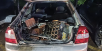 Carro que explodiu em Brasília   Foto: Reprodução/PMDF