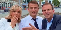 Emmanuel Macron e Brigitte Macron conversam com Eduardo Paes  Foto: Reprodução/X/Eduardo Paes