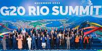 Chefes se reuniram para uma novo foto oficial do G20  Foto: Divulgação