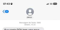 Exemplo de mensagem de golpe usando a CNH  Foto: Divulgação/Detran-BA