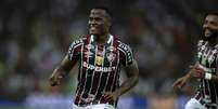 Jhon Arias (Fluminense) comemorando seu gol contra o Grêmio, no dia 11.01.2024 Foto: Associated Press / Alamy Stock Photo