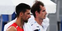 Djokovic e Murray em treino Foto: Tennis Australia / Esporte News Mundo