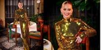 Marina Ruy Barbosa com seu vestido dourado  Foto: Manequim