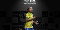  Foto: Divulgação / FIFA - Legenda: Marta leva o prêmio que tem o seu nome. Afinal, na votação da Fifa, o golmais bonito do ano é o seu / Jogada10