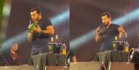 Murilo Huff é atingido por garrafa durante show em Pernambuco: 'Tira ele'  Foto: Reprodução/ Instagram / Contigo