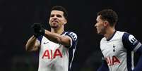 Dominic Solanke (Tottenham) comemorando seu gol contra o Chelsea, no dia 08.12.2024 Foto: Every Second Media / Alamy Stock Photo