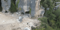 Vista aérea da área escavada no assentamento medieval de Las Gobas, no condado de Treviño, Espanha Foto: GPAC Universidade do País Basco / BBC News Brasil