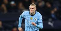 Erling Haaland (Manchester City) durante jogo contra o Manchester United, no dia 15.12.2024 Foto: News Images LTD / Alamy Stock Photo