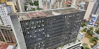 Imagem aérea com uso de drone mostra o Palácio Anchieta, sede da Câmara Municipal de São Paulo, onde acontece na tarde desta quarta-feira (1º), a posse do prefeito reeleito, Ricardo Nunes (MDB), e dos 55 vereadores eleitos em outubro passado  Foto: LECO VIANA/THENEWS2/ESTADÃO CONTEÚDO / Estadão