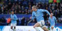 Erling Haaland (Manchester City) durante jogo contra o Leicester, no dia 29.12.2024 Foto: Action Plus Sports Images / Alamy Stock Photo