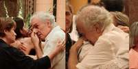 Vi&uacute;vo de Ney Latorraca, Edi Botelho &eacute; consolado em missa de s&eacute;timo dia do ator, com quem foi casado por quase 30 anos.  Foto: AGNews, Webert Belicio/Brazil News Thiago Mattos / Purepeople